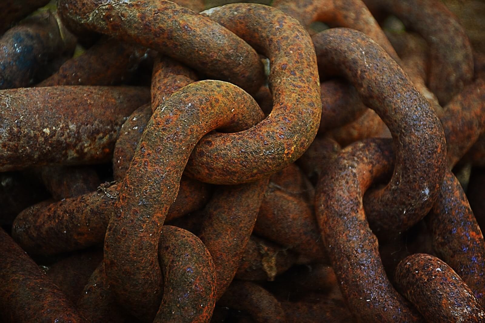 Scrap Metal Rusting Chains